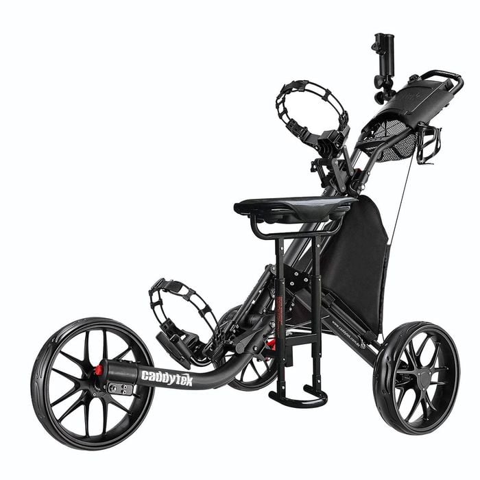 Caddytek Caddylite Ez-fold Pro 3-wheel Golf Buggy With Seat - Black