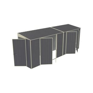 Build-a-Shed 1.2 x 5.2 x 2.0m Skillion Double Plus Double Hinged Side Doors Shed - Grey