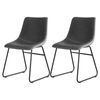 2x Artiss Dining Chairs Retro PU Leather Grey