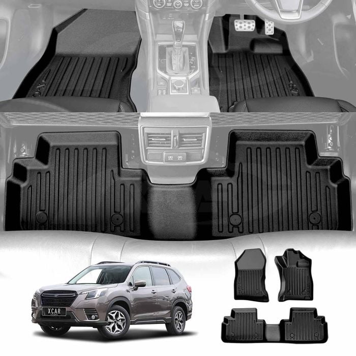 3D Floor Mats for Subaru Forester 2018-2024 Heavy Duty All Weather Car Mats Carpet Liner Set