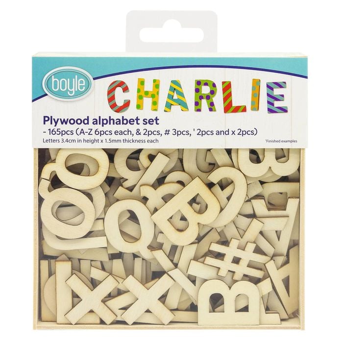 Boyle 165 Piece Plywood Alphabet Letter Set