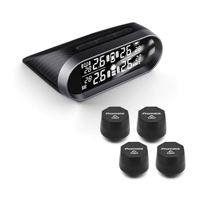 Promata Mata 2 Solar Tyre Pressure Monitor With Carbon Fiber Finish - 4 External Sensors