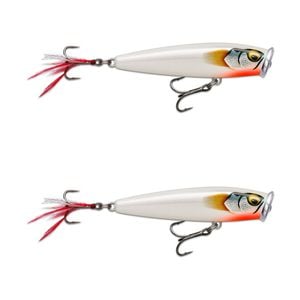 2x Rapala 9.5cm Skitter Pop Elite Topwater Fishing Lures - Gilded Glass Ghost