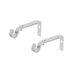 Pillar 25mm White Curtain Rod Adjustable Bracket - 2 Pack