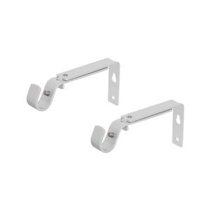 Pillar 25mm White Curtain Rod Adjustable Bracket - 2 Pack
