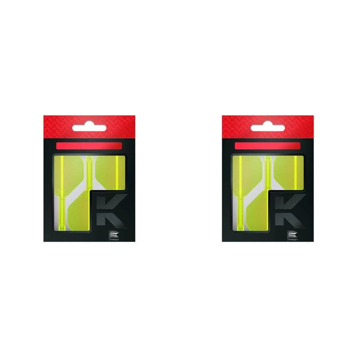 6pc Target K-Flex No 2 Dart Flight & Shaft Short 19mm - Neon Yellow