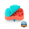 Super Feedy, Versatile 4-in-1 Slow Feeder Dog Bowl - Ocean Red/Teal Reversible Lick Mat