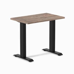 Desky Fixed Height Mini Natural Walnut Desk 800x500mm Matte Black Leg