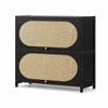 FORET 5 Tier Black Shoe Cabinet Rattan Flip Door Storage Organiser 80cm