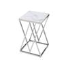Elegant Collections Silver Marble Top Beverly Side Table