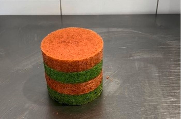 red and green sponge cake
