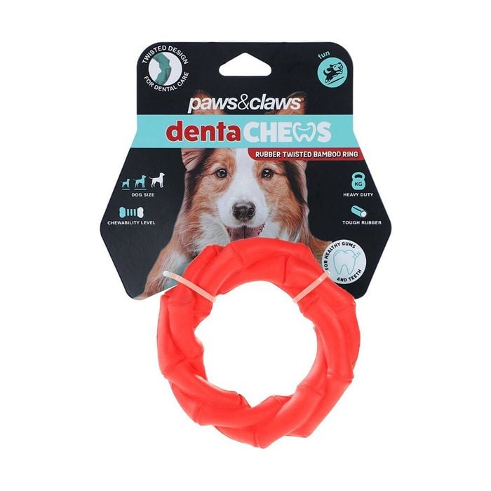 Paws And Claws Denta Chews Twisted Bamboo Ring Dog/Pet