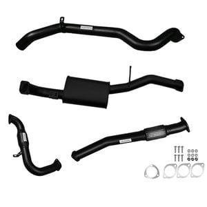 Ignite Exhausts Turbo Back For Nissan Gu Patrol 3l Coil Spring Ute 3" Cat & Muffler Black Aluminised Steel