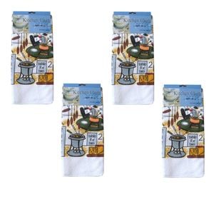 Just Comfort Set of 4 Microfibre Printed Tea Towels Table for 2