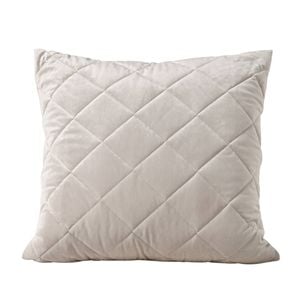 Dreamaker Haven Velvet Quilted European Pillowcase Stone 65x65cm