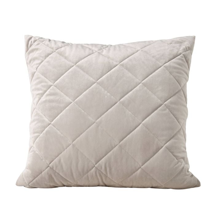 Dreamaker Haven Velvet Quilted European Pillowcase Stone 65x65cm