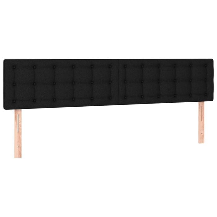 vidaXL Headboards Upholstered Wall Bed Header Bedroom 2 pcs Black 80 cm Fabric
