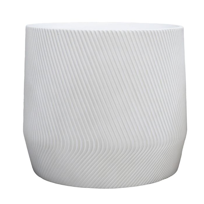 Northcote Pottery 17 x 15.5cm Areo Drum White Ceramic Indoor Pot