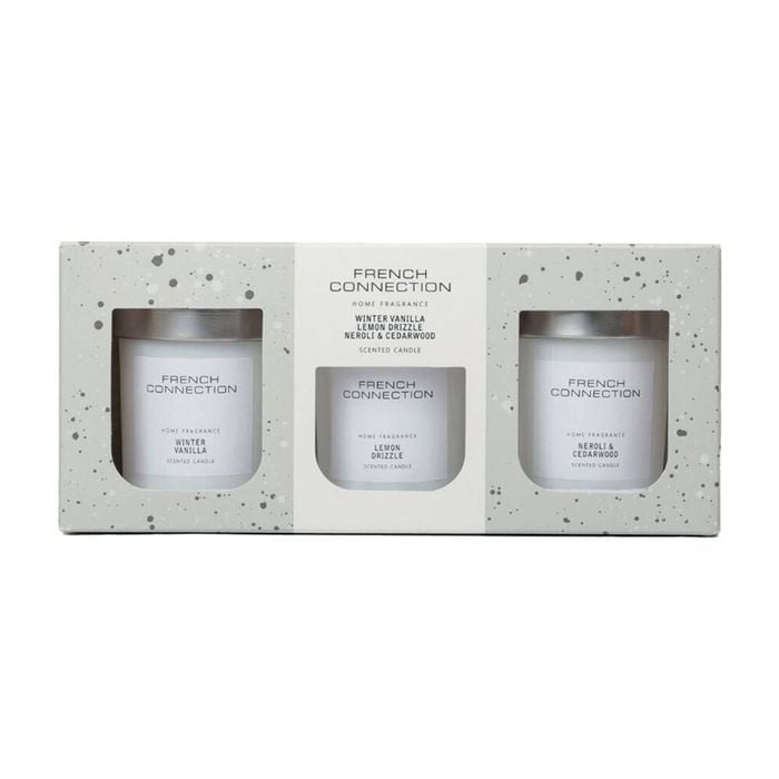3pc French Connection White Collection Scented Candle Gift Set 64g