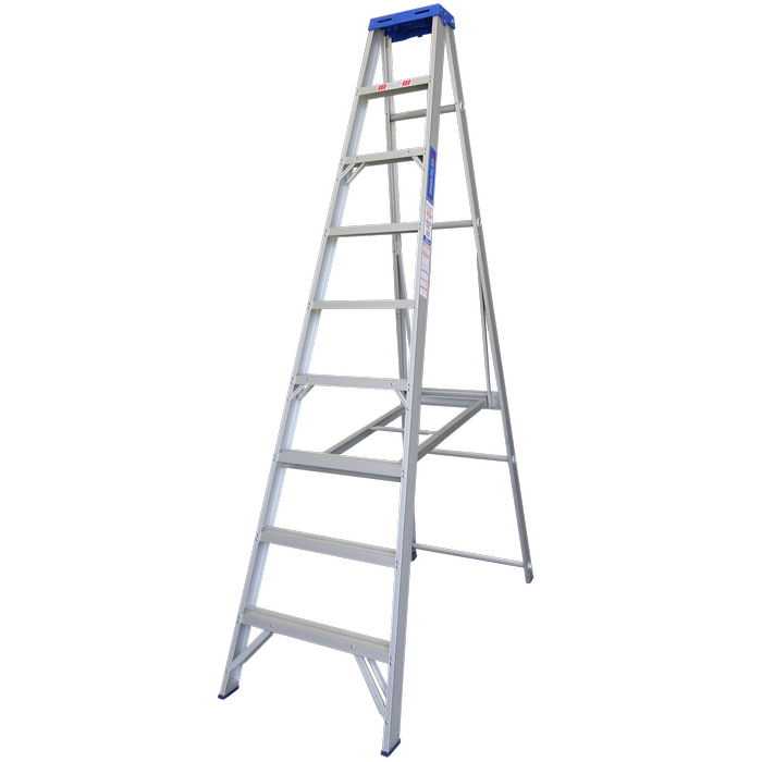 Indalex 2.4m 180KG Pro Series Industrial Aluminium Single Sided Step Ladder