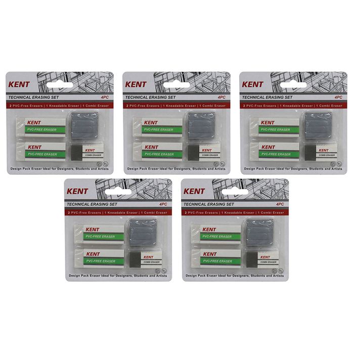 5x 4pc Kent Technical Eraser Home/school Stationery Technical Drawing/design