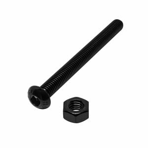 Pinnacle M8 x 100mm Black Ruspert® Round Head Bolts And Nuts - 2 Pack