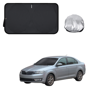 Front Windscreen Sun Shade for Skoda Rapid 2012 - 2021 NH - Standard 150 x 85 cm - Black