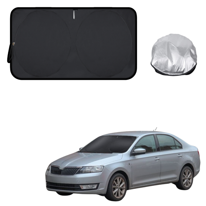 Front Windscreen Sun Shade for Skoda Rapid 2012 - 2021 NH - Standard 150 x 85 cm - Black