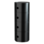 MIUZ 4 Tier Black Replica Componibili Round Storage Cabinet