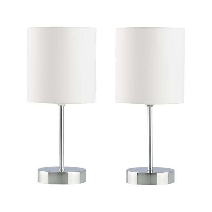 Verve Design Mia Touch Table Lamp Twin Pack - White 