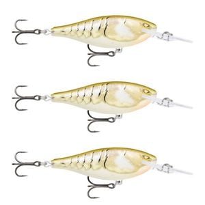 3x Rapala 7.5cm Shad Rap Elite (Floating) Fishing Lures - Plated Bone Craw