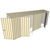 Build-a-Shed 0.8 x 5.2 x 2m Single Hinged Door Skillion Shed with Double and Single Hinged Side Doors - Cream