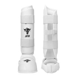 Javson Karate Shin Guards Insteps Pads White - Large