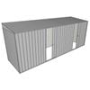 Build-a-Shed 1.5 x 5.2 x 2m Dual Single Sliding Side Door Skillion Shed - Zinc