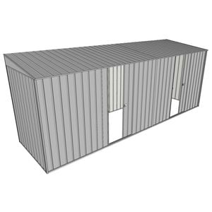 Build-a-Shed 1.5 x 5.2 x 2m Dual Single Sliding Side Door Skillion Shed - Zinc