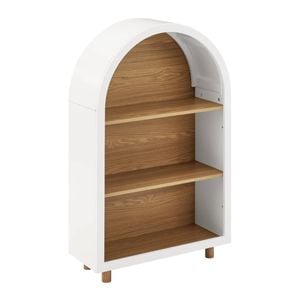 Design Square Van Arched 3-Tier Bookcase Display Shelf Storage Cabinet White