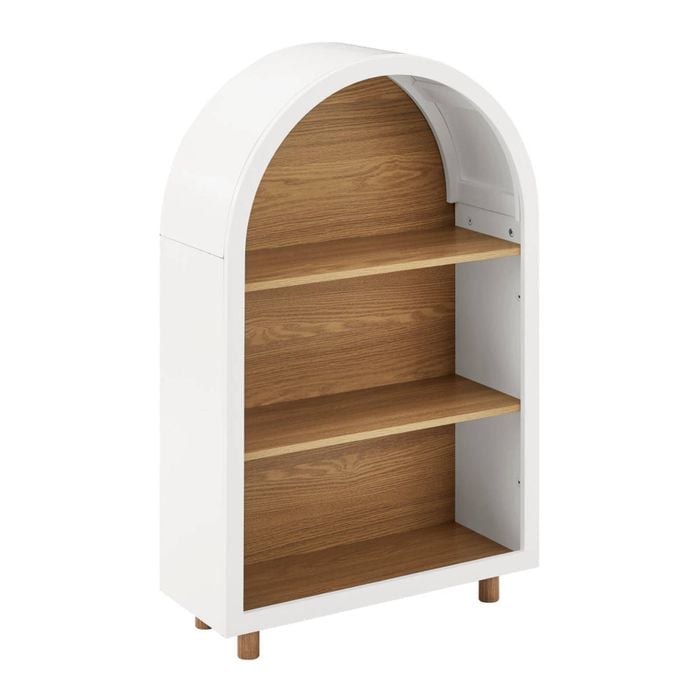 Design Square Van Arched 3-Tier Bookcase Display Shelf Storage Cabinet White