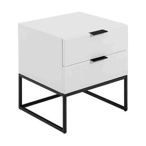 Modern Furniture SVANA Bedside Table 40cm - White & Black