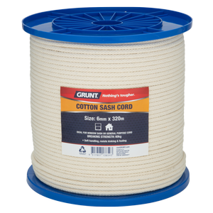 GRUNT 6mm x 320m Cotton Sash Cord Reel
