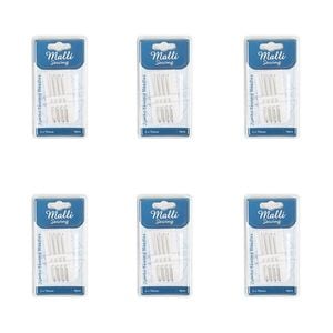 6x 4pc Malli Sewing Easy Thread Metal Jumbo Diy Sewing Needles 2x70mm Silver