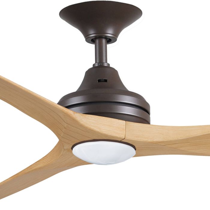 ThreeSixty 152cm 3 Blade AC Bronze/Natural Spitfire Ceiling Fan With Light