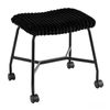 Costway 2x Upholstered Footrest Stool Accent Ottoman Makeup Chair w/Swivel Casterss & Cushion-Black