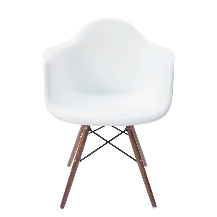 SK Designer Living | Replica Eames DAW Eiffel Chair | Plastic & Walnut - White