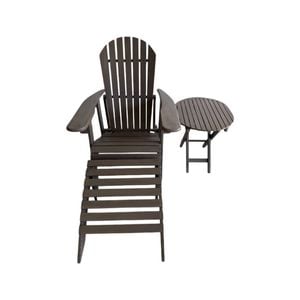 Luna 2-Piece Adirondack Outdoor Sunlounge Chair with Leg Rest Set
