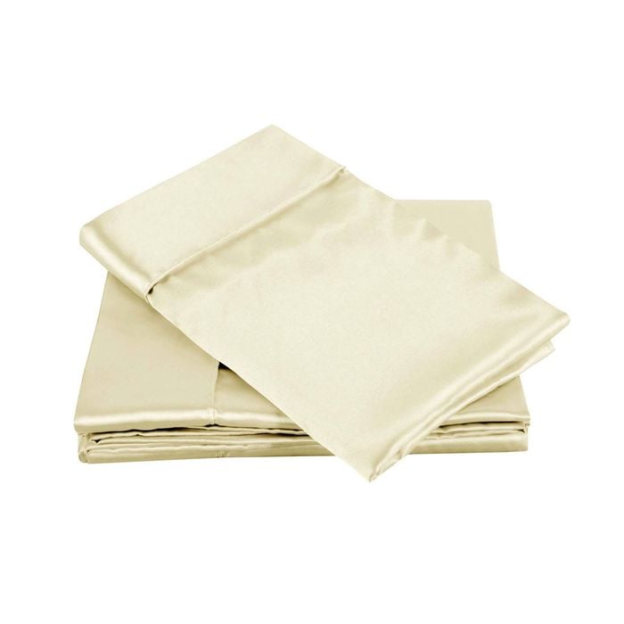Big Sleep 300TC Deluxe Essentials Satin Sheet Set Ivory King