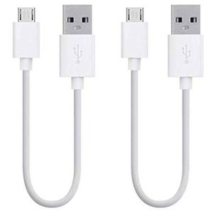 iWill 2 Pack 20cm Short Data Transfer Charger Charging Micro USB Cable Cord Bulk White