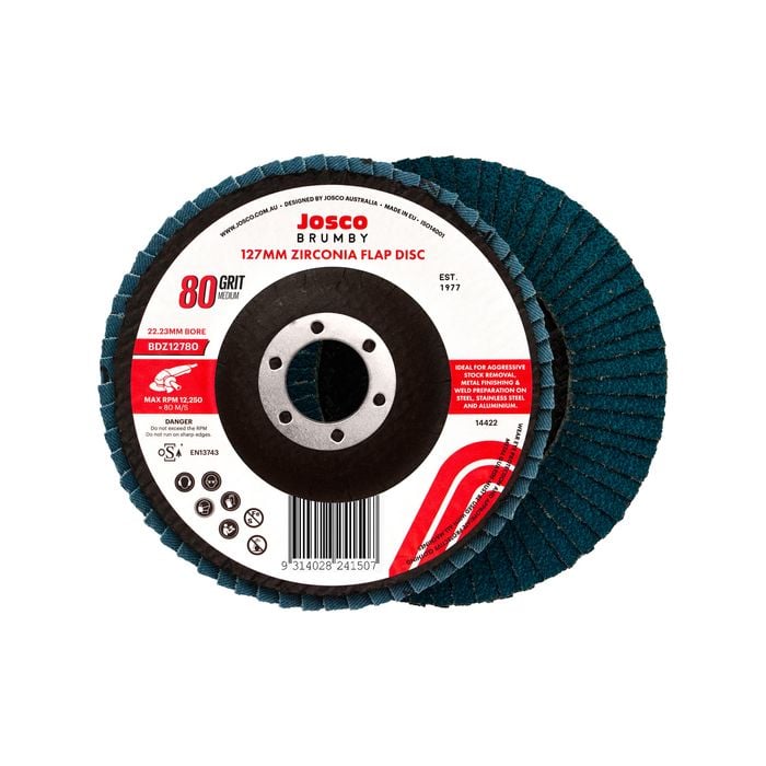 Josco 125mm 80 Grit Abrasive Flap Disc