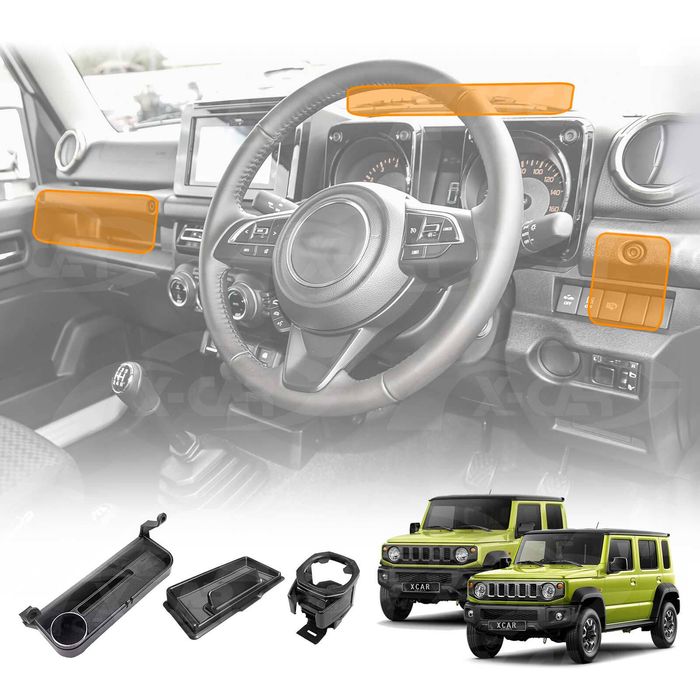 Interior Organizer Storage Set For Suzuki Jimny 2018-onwards Dashboard Passenger Handle Tray Cup Holder Console Box Accessories
