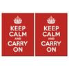 2PK Nostalgic Art Fridge Rectangle Magnet Keep Calm & Carry On 6x8cm