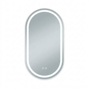 P&p Silver White Tall Oval Led Bathroom Mirror Backlit Touch Dimmable Anti Fog Glass